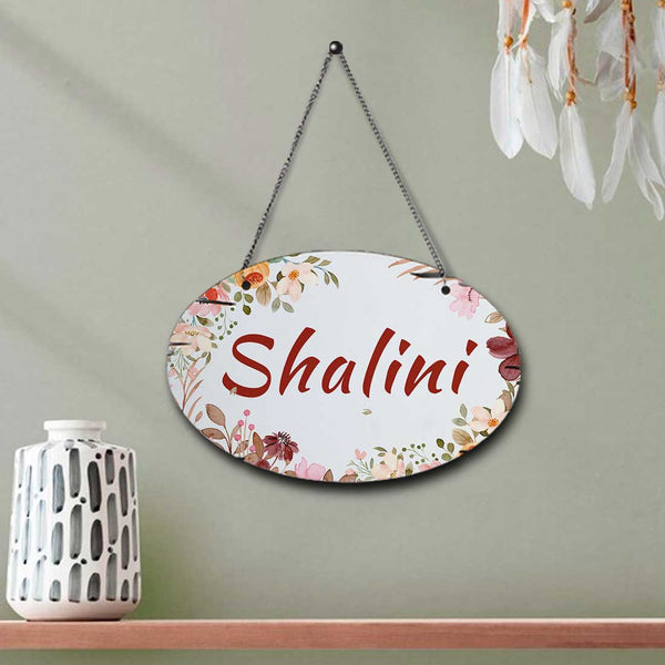Floral Personalised Wall Hanging - Uncommongifts.in